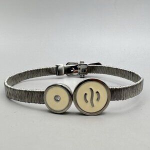 Calgaro Philip Stein Bracelet Woven Metal Natural Frequency Technology Italy